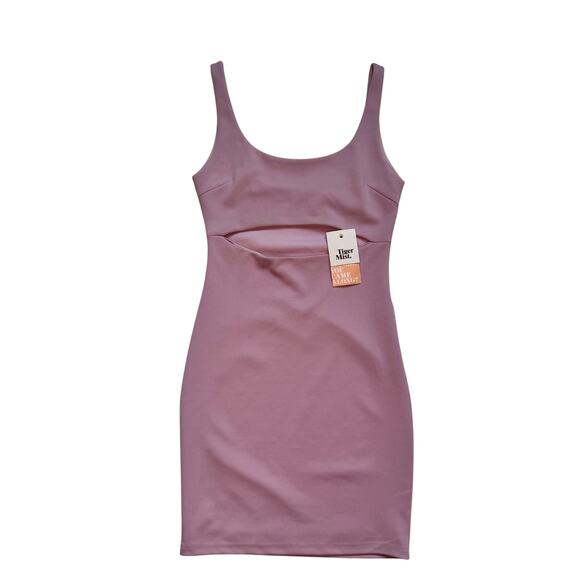 Tiger Mist Lilac Cut Out Bodycon Mini Dress Women's Small NWT Y2K Club Spring - Picture 2 of 16